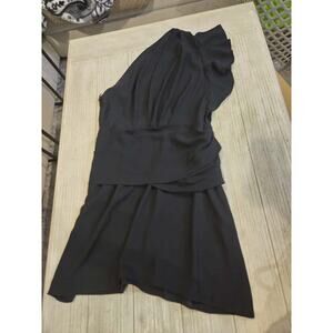 IRO Women's Black One Shoulder Draped Ruffle Dress Size 44 Party/Cocktail